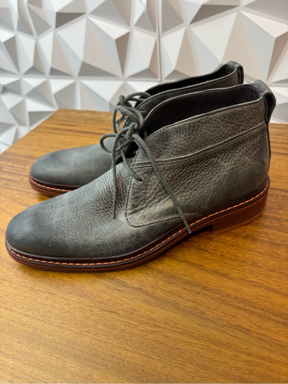 Cole Haan Nike Air Gray Leather Boots  Men's Casual Size 9